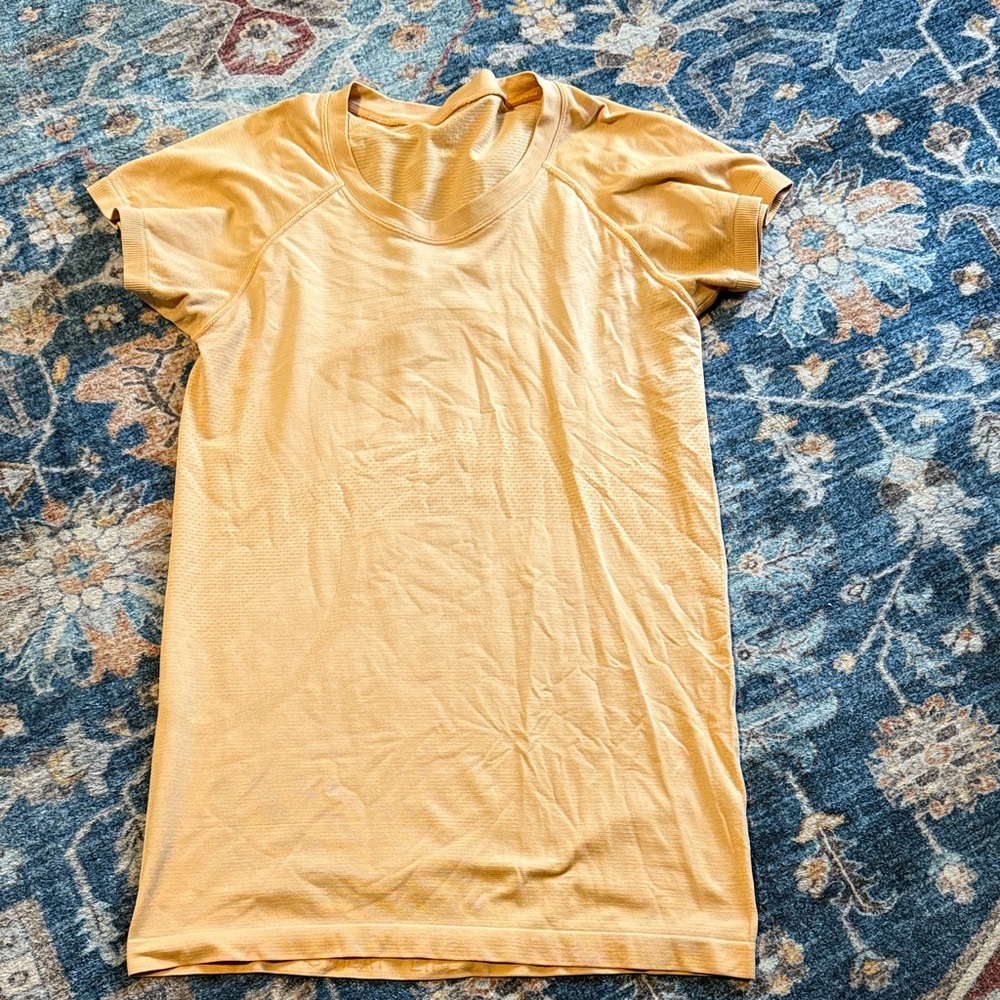 Casual Orange Short Sleeve Women's Tee